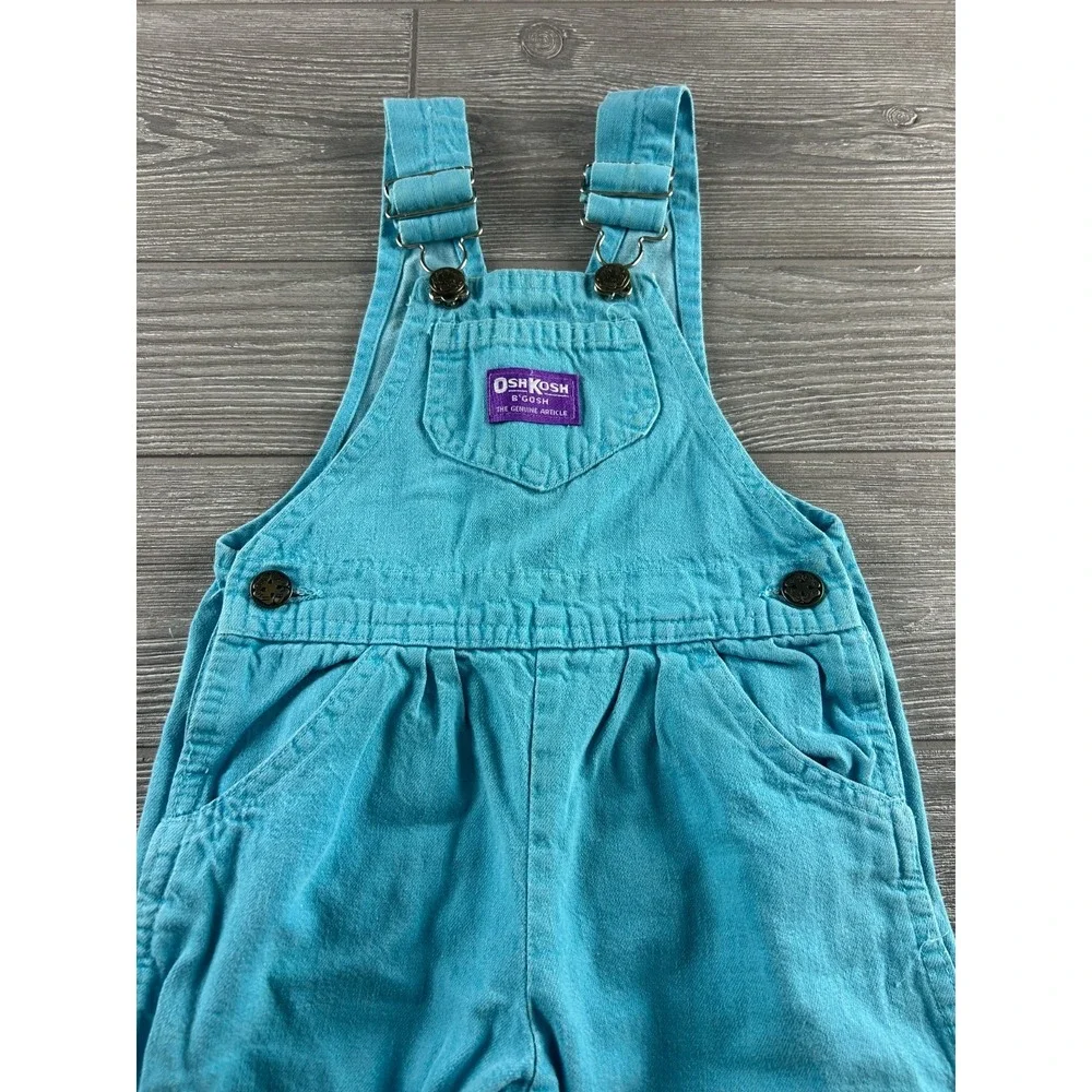 Vintage OshKosh Bgosh Sky Blue Corduroy Overalls Toddler Size 3T Pants Blue
